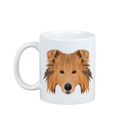 Enjoying a cup with my pup Collie - a mug with a geometric dog