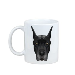 Enjoying a cup with my pup Great Dane cropped - a mug with a geometric dog