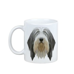 Enjoying a cup with my pup Bearded Collie - a mug with a geometric dog