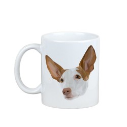 Disfrutando de una taza con mi perrito Podenco ibicenco - una taza con un perro geométrico