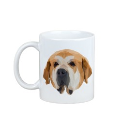 Disfrutando de una taza con mi perrito Mastín español - una taza con un perro geométrico
