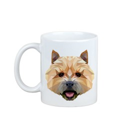 Profitant d'une tasse avec mon chiot Norwich Terrier - une tasse avec un chien géométrique