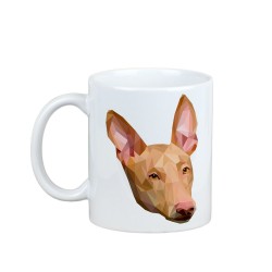 Disfrutando de una taza con mi perrito Podenco faraónico - una taza con un perro geométrico