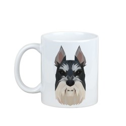 Enjoying a cup with my pup Schnauzer cropped - a mug with a geometric dog
