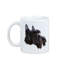 Enjoying a cup with my pup Scottish Terrier - a mug with a geometric dog