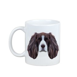 Disfrutando de una taza con mi perrito Springer Spaniel Inglés - una taza con un perro geométrico