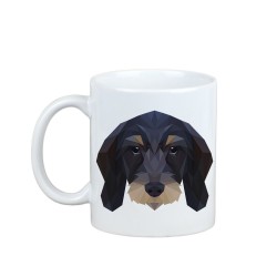 Enjoying a cup with my pup Dachshund wirehaired - a mug with a geometric dog