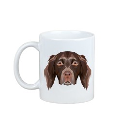 Enjoying a cup with my pup Münsterländer - a mug with a geometric dog