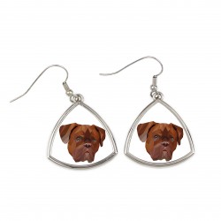 Earrings with a French Mastiff dog. A new collection with the geometric dog