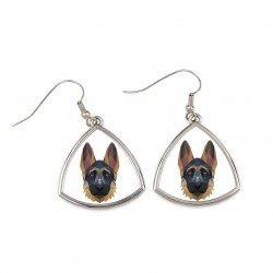 Earrings with a German Shepherd dog. A new collection with the geometric dog