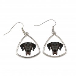 Earrings with a Great Dane dog. A new collection with the geometric dog