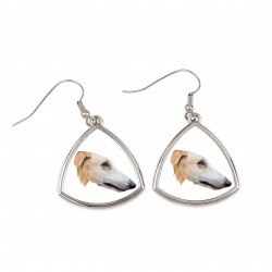 Earrings with a Borzoi dog. A new collection with the geometric dog
