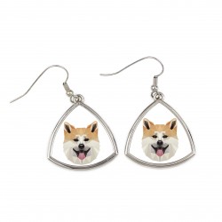 Earrings with a Akita Inu dog. A new collection with the geometric dog