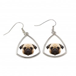 Earrings with a Pug dog. A new collection with the geometric dog