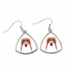 Earrings with a Saluki dog. A new collection with the geometric dog