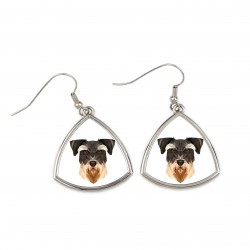 Earrings with a Schnauzer dog. A new collection with the geometric dog