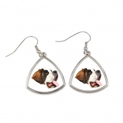 Earrings with a Saint Bernard dog. A new collection with the geometric dog