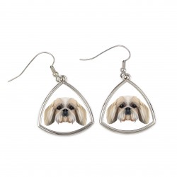 Earrings with a Shih Tzu dog. A new collection with the geometric dog