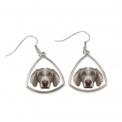 Earrings with a Weimaraner dog. A new collection with the geometric dog