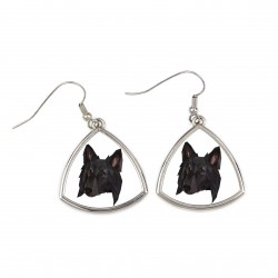 Earrings with a Belgian Shepherd dog. A new collection with the geometric dog