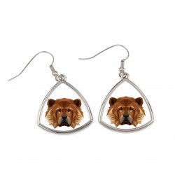 Earrings with a Chow chow dog. A new collection with the geometric dog