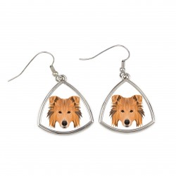 Earrings with a Collie dog. A new collection with the geometric dog