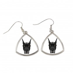 Earrings with a Great Dane cropped dog. A new collection with the geometric dog