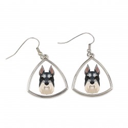 Earrings with a Schnauzer cropped dog. A new collection with the geometric dog