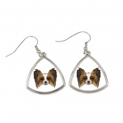Earrings with a Papillon dog. A new collection with the geometric dog