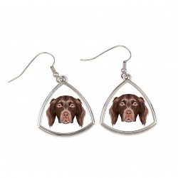 Earrings with a Münsterländer dog. A new collection with the geometric dog