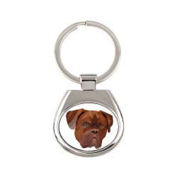 Key pendant with a French Mastiff dog. A new collection with the geometric dog