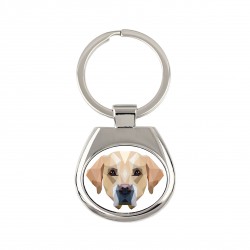 Key pendant with a Labrador Retriever dog. A new collection with the geometric dog
