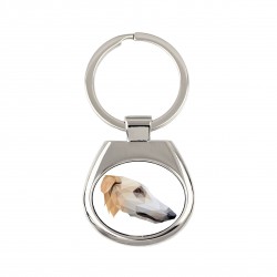 Key pendant with a Borzoi dog. A new collection with the geometric dog