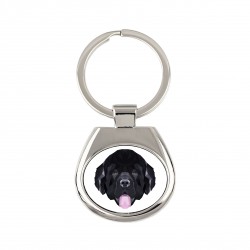 Key pendant with a Newfoundland dog. A new collection with the geometric dog