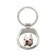 Ciondolo chiave con cane American Pit Bull Terrier. Una nuova collezione con il cane geometrico