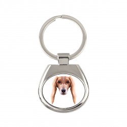 Key pendant with a Saluki dog. A new collection with the geometric dog