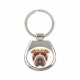 Key pendant with a Shar Pei dog. A new collection with the geometric dog