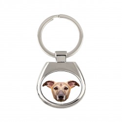 Key pendant with a Whippet dog. A new collection with the geometric dog