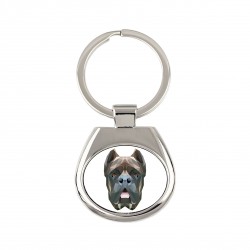 Key pendant with a Cane Corso dog. A new collection with the geometric dog