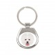 Key pendant with a Bichon Frise dog. A new collection with the geometric dog