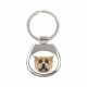 Key pendant with a Cairn Terrier dog. A new collection with the geometric dog