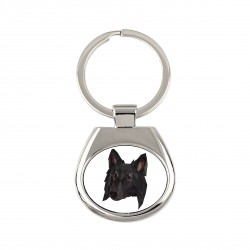 Key pendant with a Belgian Shepherd dog. A new collection with the geometric dog