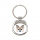 Key pendant with a Chihuahua 2 dog. A new collection with the geometric dog