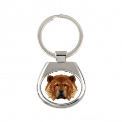 Key pendant with a Chow chow dog. A new collection with the geometric dog