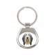 Key pendant with a Bearded Collie dog. A new collection with the geometric dog