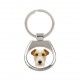Key pendant with a Fox Terrier dog. A new collection with the geometric dog