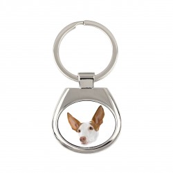 Key pendant with a Ibizan Hound dog. A new collection with the geometric dog