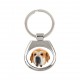 Key pendant with a Spanish Mastiff dog. A new collection with the geometric dog