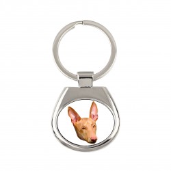 Key pendant with a Pharaoh Hound dog. A new collection with the geometric dog