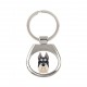 Key pendant with a Schnauzer cropped dog. A new collection with the geometric dog